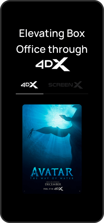 CJ 4DPLEX 서브페이지 목업 1 — 4DX 체험관 소개 서브 화면 / 영화 상영기술 글로벌 B2B 기업사이트 뮤자인 구축